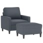 vidaXL Sessel mit Hocker Dunkelgrau 60 cm Samt vidaXL Sessel mit Hocker Dunkelgrau 60 cm Samt