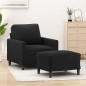 vidaXL Sessel mit Hocker Schwarz 60 cm Samt vidaXL Sessel mit Hocker Schwarz 60 cm Samt