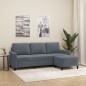 vidaXL 3-Sitzer-Sofa mit Hocker Dunkelgrau 180 cm Samt vidaXL 3-Sitzer-Sofa mit Hocker Dunkelgrau 180 cm Samt
