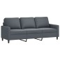 vidaXL 3-Sitzer-Sofa mit Hocker Dunkelgrau 180 cm Samt vidaXL 3-Sitzer-Sofa mit Hocker Dunkelgrau 180 cm Samt