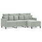 vidaXL 3-Sitzer-Sofa mit Hocker Hellgrau 180 cm Samt vidaXL 3-Sitzer-Sofa mit Hocker Hellgrau 180 cm Samt