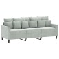 vidaXL 3-Sitzer-Sofa mit Hocker Hellgrau 180 cm Samt vidaXL 3-Sitzer-Sofa mit Hocker Hellgrau 180 cm Samt