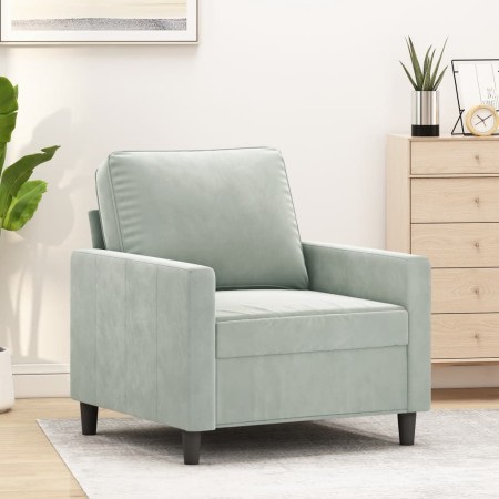 vidaXL Sessel Hellgrau 60 cm Samt