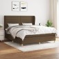 vidaXL Boxspringbett mit Matratze Dunkelbraun 160x200 cm Stoff vidaXL Boxspringbett mit Matratze Dunkelbraun 160x200 cm Stoff