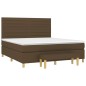 vidaXL Boxspringbett mit Matratze Dunkelbraun 160x200 cm Stoff vidaXL Boxspringbett mit Matratze Dunkelbraun 160x200 cm Stoff