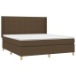vidaXL Boxspringbett mit Matratze & LED Dunkelbraun 160x200 cm Stoff vidaXL Boxspringbett mit Matratze & LED Dunkelbraun 160x200 cm Stoff