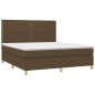 vidaXL Boxspringbett mit Matratze Dunkelbraun 160x200 cm Stoff vidaXL Boxspringbett mit Matratze Dunkelbraun 160x200 cm Stoff