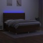 vidaXL Boxspringbett mit Matratze & LED Dunkelbraun 160x200 cm Stoff vidaXL Boxspringbett mit Matratze & LED Dunkelbraun 160x200 cm Stoff