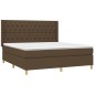 vidaXL Boxspringbett mit Matratze & LED Dunkelbraun 160x200 cm Stoff vidaXL Boxspringbett mit Matratze & LED Dunkelbraun 160x200 cm Stoff