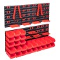 vidaXL 103-tlg. Werkzeugwand mit Sichtlagerkästen Rot und Schwarz vidaXL 103-tlg. Werkzeugwand mit Sichtlagerkästen Rot und Schwarz