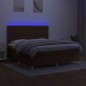 vidaXL Boxspringbett mit Matratze & LED Dunkelbraun 160x200 cm Stoff vidaXL Boxspringbett mit Matratze & LED Dunkelbraun 160x200 cm Stoff