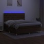 vidaXL Boxspringbett mit Matratze & LED Dunkelbraun 160x200 cm Stoff vidaXL Boxspringbett mit Matratze & LED Dunkelbraun 160x200 cm Stoff