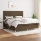 vidaXL Boxspringbett mit Matratze Dunkelbraun 160x200 cm Stoff vidaXL Boxspringbett mit Matratze Dunkelbraun 160x200 cm Stoff