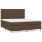 vidaXL Boxspringbett mit Matratze Dunkelbraun 160x200 cm Stoff vidaXL Boxspringbett mit Matratze Dunkelbraun 160x200 cm Stoff