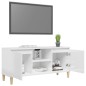 vidaXL TV-Schrank mit Massivholz-Beinen Hochglanz-Weiß 103,5x35x50 cm vidaXL TV-Schrank mit Massivholz-Beinen Hochglanz-Weiß 103,5x35x50 cm