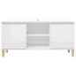 vidaXL TV-Schrank mit Massivholz-Beinen Hochglanz-Weiß 103,5x35x50 cm vidaXL TV-Schrank mit Massivholz-Beinen Hochglanz-Weiß 103,5x35x50 cm