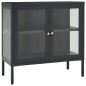 vidaXL Sideboard Anthrazit 70x35x70 cm Stahl und Glas vidaXL Sideboard Anthrazit 70x35x70 cm Stahl und Glas