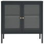 vidaXL Sideboard Anthrazit 70x35x70 cm Stahl und Glas vidaXL Sideboard Anthrazit 70x35x70 cm Stahl und Glas