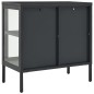 vidaXL Sideboard Anthrazit 70x35x70 cm Stahl und Glas vidaXL Sideboard Anthrazit 70x35x70 cm Stahl und Glas