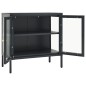vidaXL Sideboard Anthrazit 70x35x70 cm Stahl und Glas vidaXL Sideboard Anthrazit 70x35x70 cm Stahl und Glas