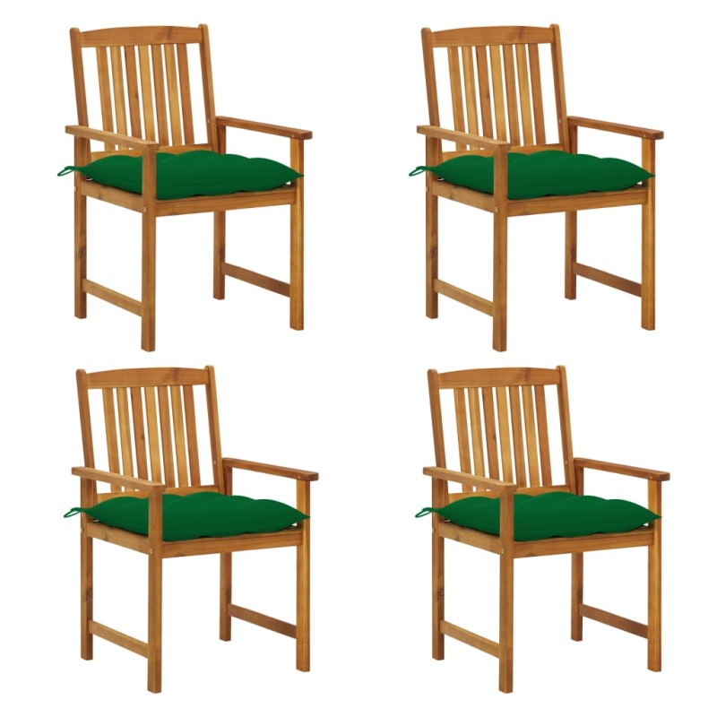vidaXL Gartenstühle mit Kissen 4 Stk. Massivholz Akazie vidaXL Gartenstühle mit Kissen 4 Stk. Massivholz Akazie