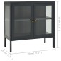 vidaXL Sideboard Anthrazit 70x35x70 cm Stahl und Glas vidaXL Sideboard Anthrazit 70x35x70 cm Stahl und Glas