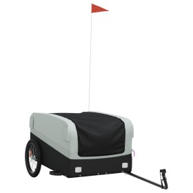 vidaXL Fahrradanhänger Schwarz und Grau 45 kg Eisen