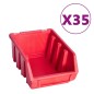 vidaXL 141-tlg. Werkzeugwand mit Sichtlagerkästen Rot und Schwarz vidaXL 141-tlg. Werkzeugwand mit Sichtlagerkästen Rot und Schwarz