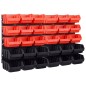 vidaXL 32-tlg. Sichtlagerkasten-Set mit Wandhalterung Rot und Schwarz vidaXL 32-tlg. Sichtlagerkasten-Set mit Wandhalterung Rot und Schwarz