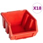 vidaXL 32-tlg. Sichtlagerkasten-Set mit Wandhalterung Rot und Schwarz vidaXL 32-tlg. Sichtlagerkasten-Set mit Wandhalterung Rot und Schwarz