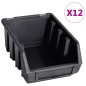 vidaXL 32-tlg. Sichtlagerkasten-Set mit Wandhalterung Rot und Schwarz vidaXL 32-tlg. Sichtlagerkasten-Set mit Wandhalterung Rot und Schwarz