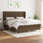 vidaXL Boxspringbett mit Matratze Dunkelbraun 160x200 cm Stoff vidaXL Boxspringbett mit Matratze Dunkelbraun 160x200 cm Stoff