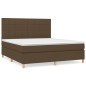 vidaXL Boxspringbett mit Matratze Dunkelbraun 160x200 cm Stoff vidaXL Boxspringbett mit Matratze Dunkelbraun 160x200 cm Stoff