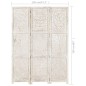 vidaXL 3tlg. Raumteiler Handgeschnitzt Weiß 120×165cm Mango Massivholz vidaXL 3tlg. Raumteiler Handgeschnitzt Weiß 120×165cm Mango Massivholz