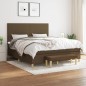 vidaXL Boxspringbett mit Matratze Dunkelbraun 160x200 cm Stoff vidaXL Boxspringbett mit Matratze Dunkelbraun 160x200 cm Stoff