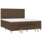 vidaXL Boxspringbett mit Matratze Dunkelbraun 160x200 cm Stoff vidaXL Boxspringbett mit Matratze Dunkelbraun 160x200 cm Stoff