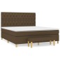 vidaXL Boxspringbett mit Matratze Dunkelbraun 160x200 cm Stoff vidaXL Boxspringbett mit Matratze Dunkelbraun 160x200 cm Stoff