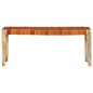 vidaXL Bank 110 cm Braun Echtleder und Massivholz Mango vidaXL Bank 110 cm Braun Echtleder und Massivholz Mango
