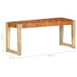 vidaXL Bank 110 cm Braun Echtleder und Massivholz Mango vidaXL Bank 110 cm Braun Echtleder und Massivholz Mango