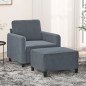 vidaXL Sessel mit Hocker Dunkelgrau 60 cm Samt vidaXL Sessel mit Hocker Dunkelgrau 60 cm Samt