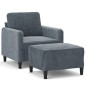 vidaXL Sessel mit Hocker Dunkelgrau 60 cm Samt vidaXL Sessel mit Hocker Dunkelgrau 60 cm Samt