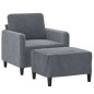 vidaXL Sessel mit Hocker Dunkelgrau 60 cm Samt vidaXL Sessel mit Hocker Dunkelgrau 60 cm Samt