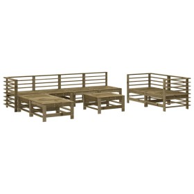 vidaXL 9-tlg. Garten-Lounge-Set Kiefernholz Imprägniert