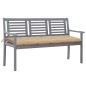 vidaXL 3-Sitzer-Gartenbank mit Auflage 150 cm Grau Eukalyptusholz vidaXL 3-Sitzer-Gartenbank mit Auflage 150 cm Grau Eukalyptusholz