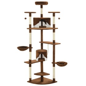 vidaXL Katzen-Kratzbaum mit Sisal-Kratzsäulen 203 cm Braun und Weiß