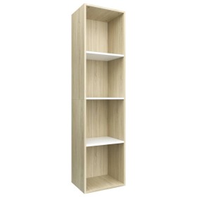 vidaXL Bücherregal/TV-Schrank Weiß Sonoma-Eiche 36x30x143 cm