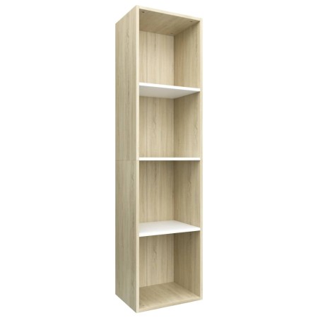 vidaXL Bücherregal/TV-Schrank Weiß Sonoma-Eiche 36x30x143 cm