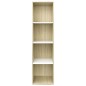 vidaXL Bücherregal/TV-Schrank Weiß Sonoma-Eiche 36x30x143 cm vidaXL Bücherregal/TV-Schrank Weiß Sonoma-Eiche 36x30x143 cm