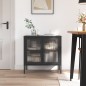 vidaXL Sideboard Schwarz 70x35x70 cm Glas und Stahl vidaXL Sideboard Schwarz 70x35x70 cm Glas und Stahl
