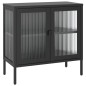 vidaXL Sideboard Schwarz 70x35x70 cm Glas und Stahl vidaXL Sideboard Schwarz 70x35x70 cm Glas und Stahl